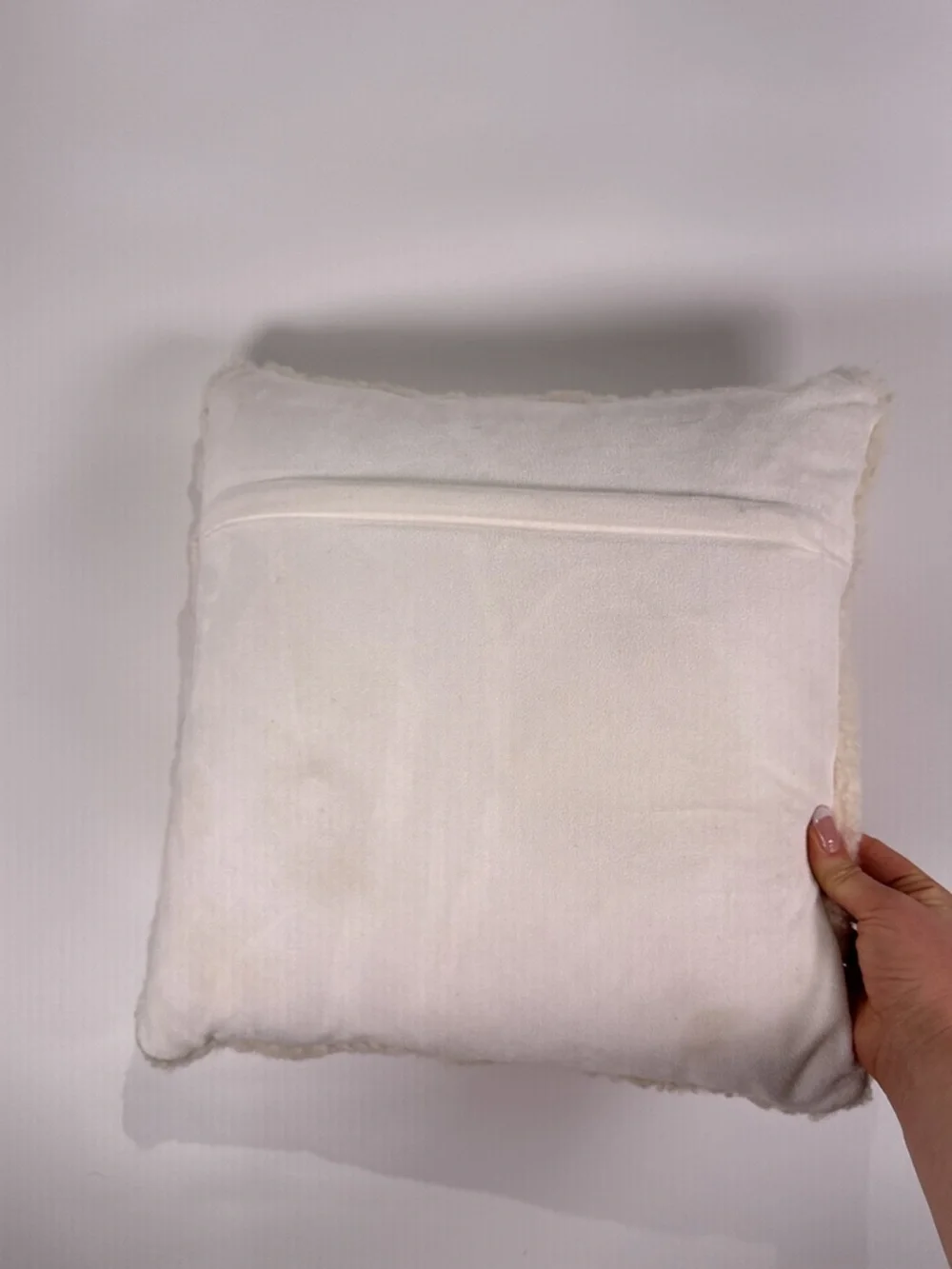 Natures Collection Throw Pillow New Zealand Sheepskin Cream 18x18